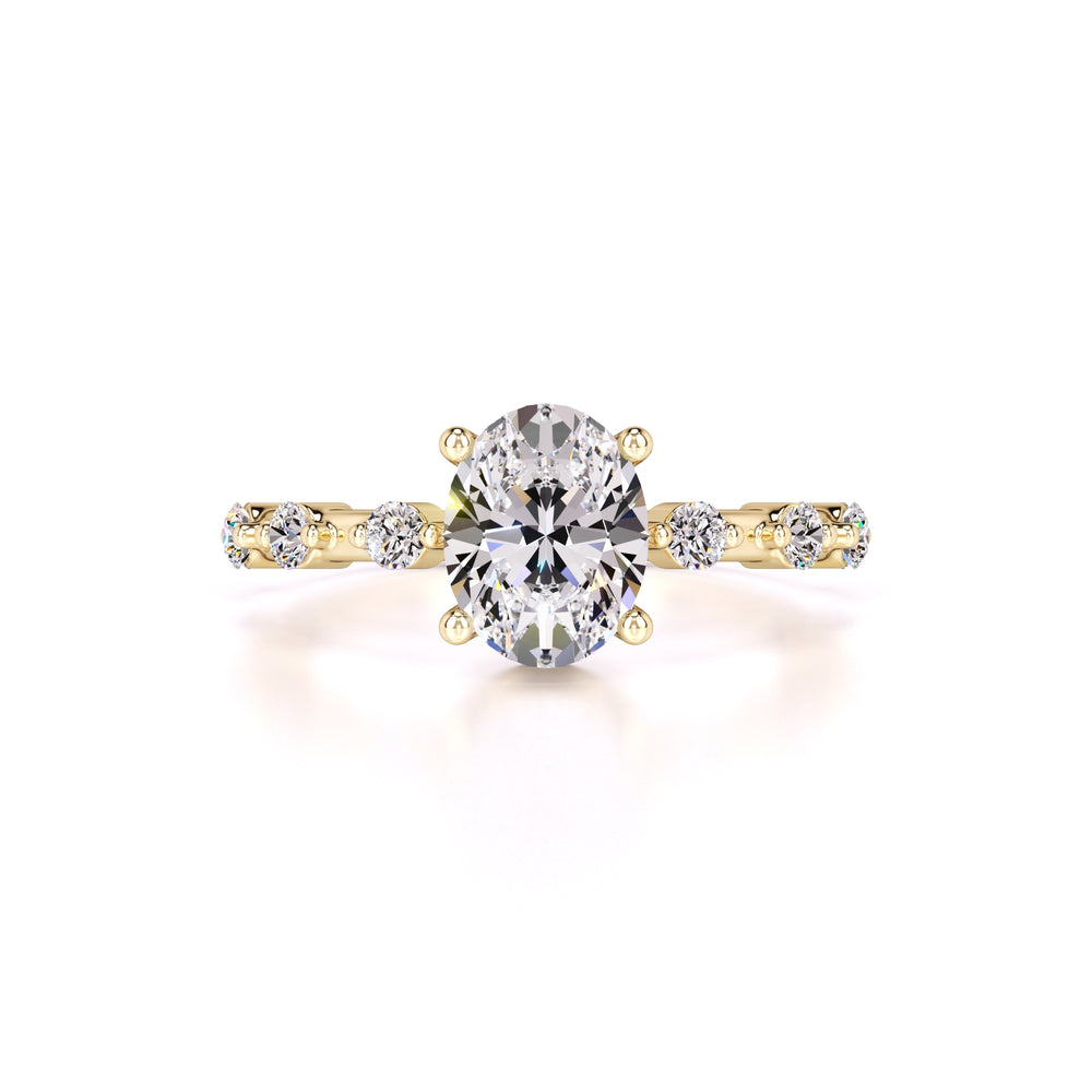 Maggie Moissanite & Lab Grown Diamond Ring | Yellow Gold | 1