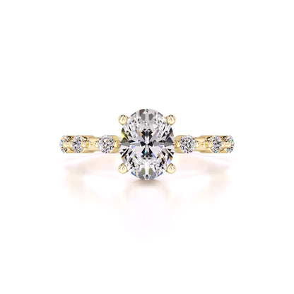 Maggie Moissanite & Lab Grown Diamond Ring | Yellow Gold | 1