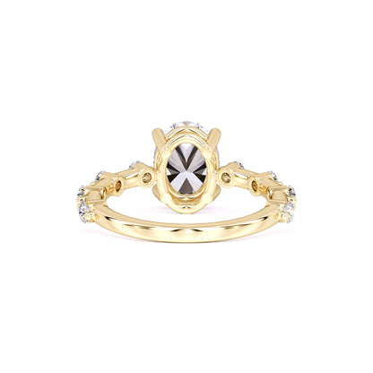 Maggie Moissanite & Lab Grown Diamond Ring | Yellow Gold | 3