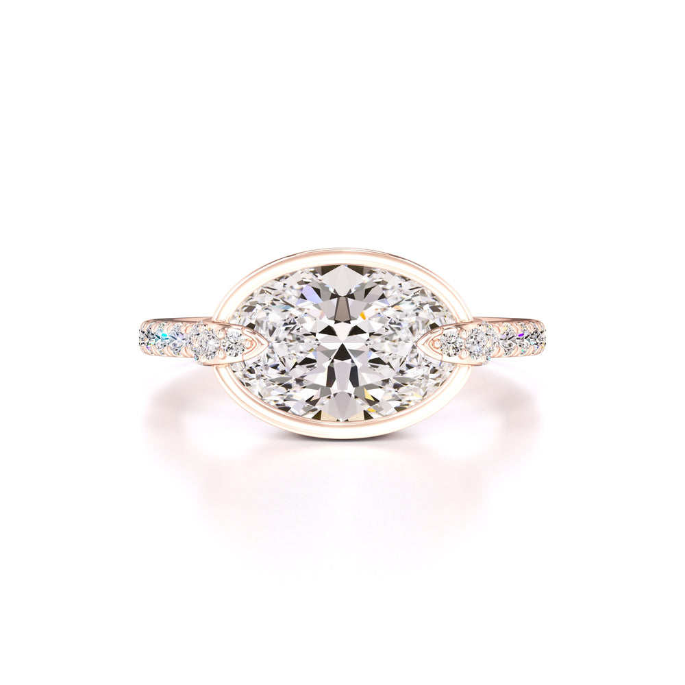 Victoria Moissanite & Lab Grown Diamond Ring | Rose Gold | 1
