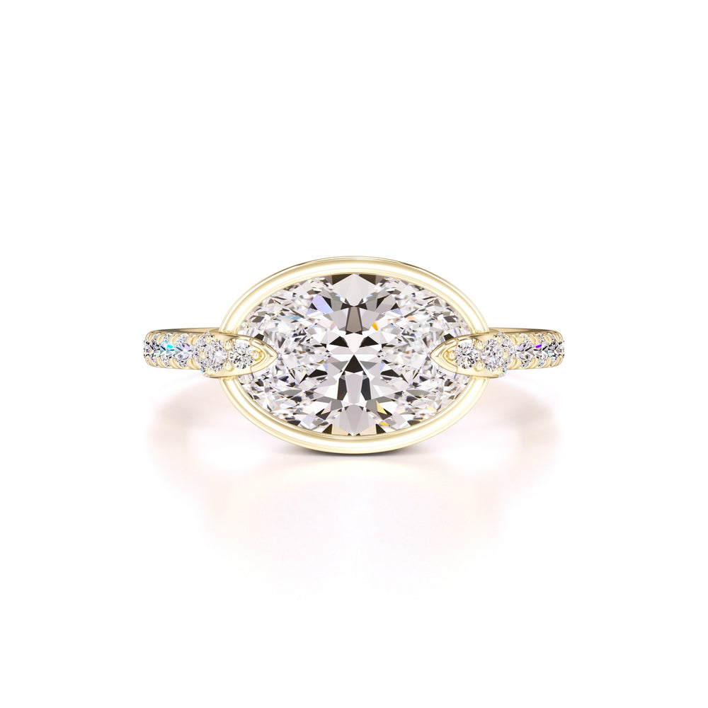 Victoria Moissanite & Lab Grown Diamond Ring | Yellow Gold | 1