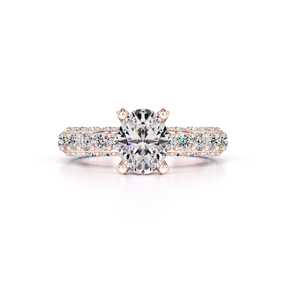 Violet Moissanite & Lab Grown Diamond Ring | Rose Gold | 1