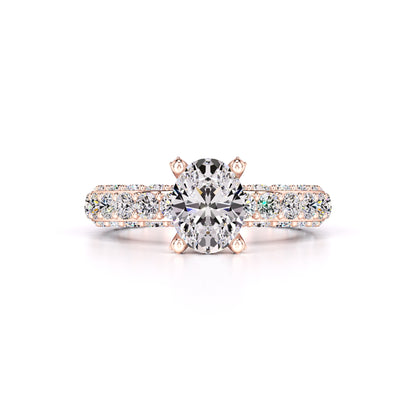 Violet Moissanite & Lab Grown Diamond Ring | Rose Gold | 1