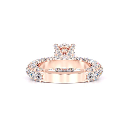 Violet Moissanite & Lab Grown Diamond Ring | Rose Gold | 3