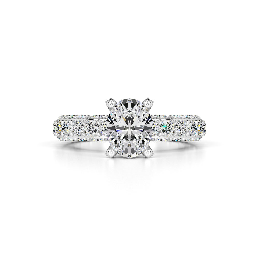 Violet Moissanite & Lab Grown Diamond Ring | White Gold | 1