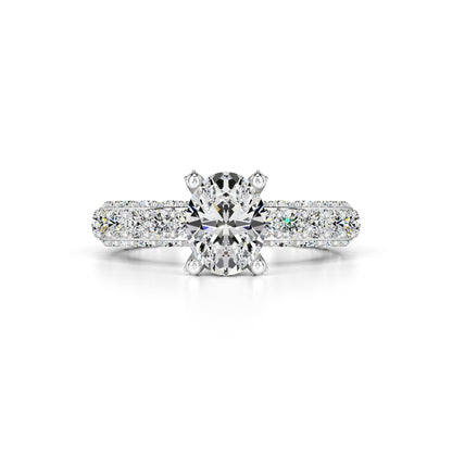 Violet Moissanite & Lab Grown Diamond Ring | White Gold | 1