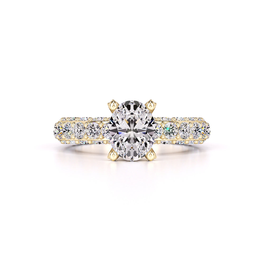 Violet Moissanite & Lab Grown Diamond Ring | Yellow Gold | 1