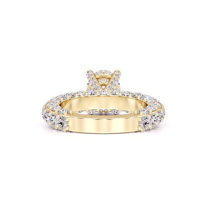 Violet Moissanite & Lab Grown Diamond Ring | Yellow Gold | 3