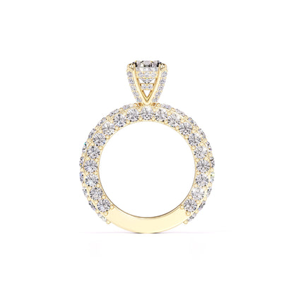 Violet Moissanite & Lab Grown Diamond Ring | Yellow Gold | 4