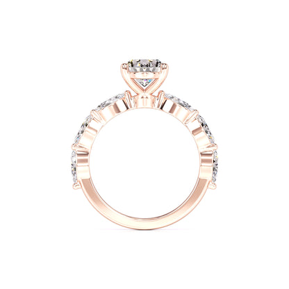 Lena Moissanite & Lab Grown Diamond Ring | Rose Gold | 4