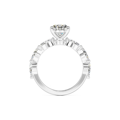 Lena Moissanite & Lab Grown Diamond Ring | White Gold | 4
