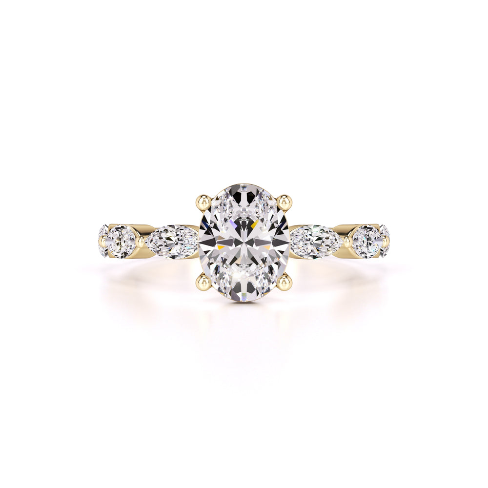 Lena Moissanite & Lab Grown Diamond Ring | Yellow Gold | 1