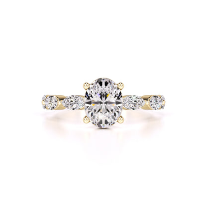 Lena Moissanite & Lab Grown Diamond Ring | Yellow Gold | 1