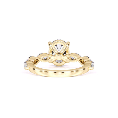 Lena Moissanite & Lab Grown Diamond Ring | Yellow Gold | 3