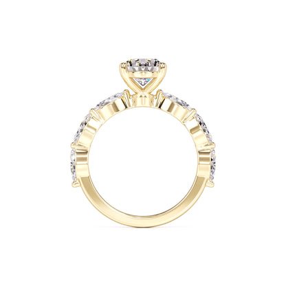 Lena Moissanite & Lab Grown Diamond Ring | Yellow Gold | 4