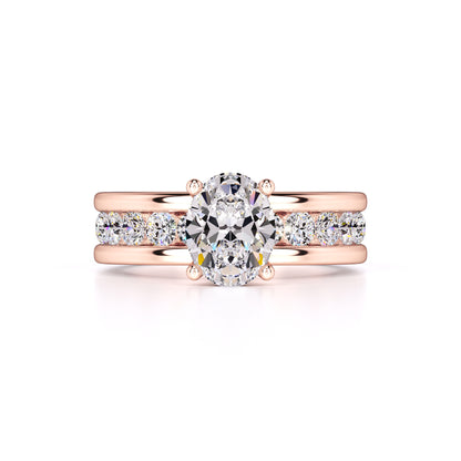 Aubrey Moissanite & Lab Grown Diamond Ring | Rose Gold | 1