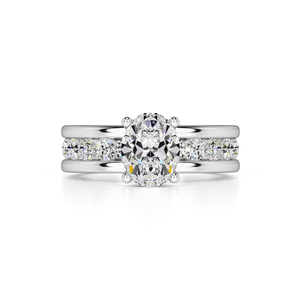Aubrey Moissanite & Lab Grown Diamond Ring | White Gold | 1