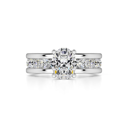 Aubrey Moissanite & Lab Grown Diamond Ring | White Gold | 1