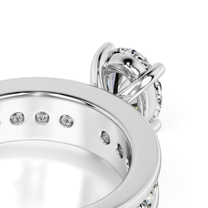 Aubrey Moissanite & Lab Grown Diamond Ring | White Gold | 2