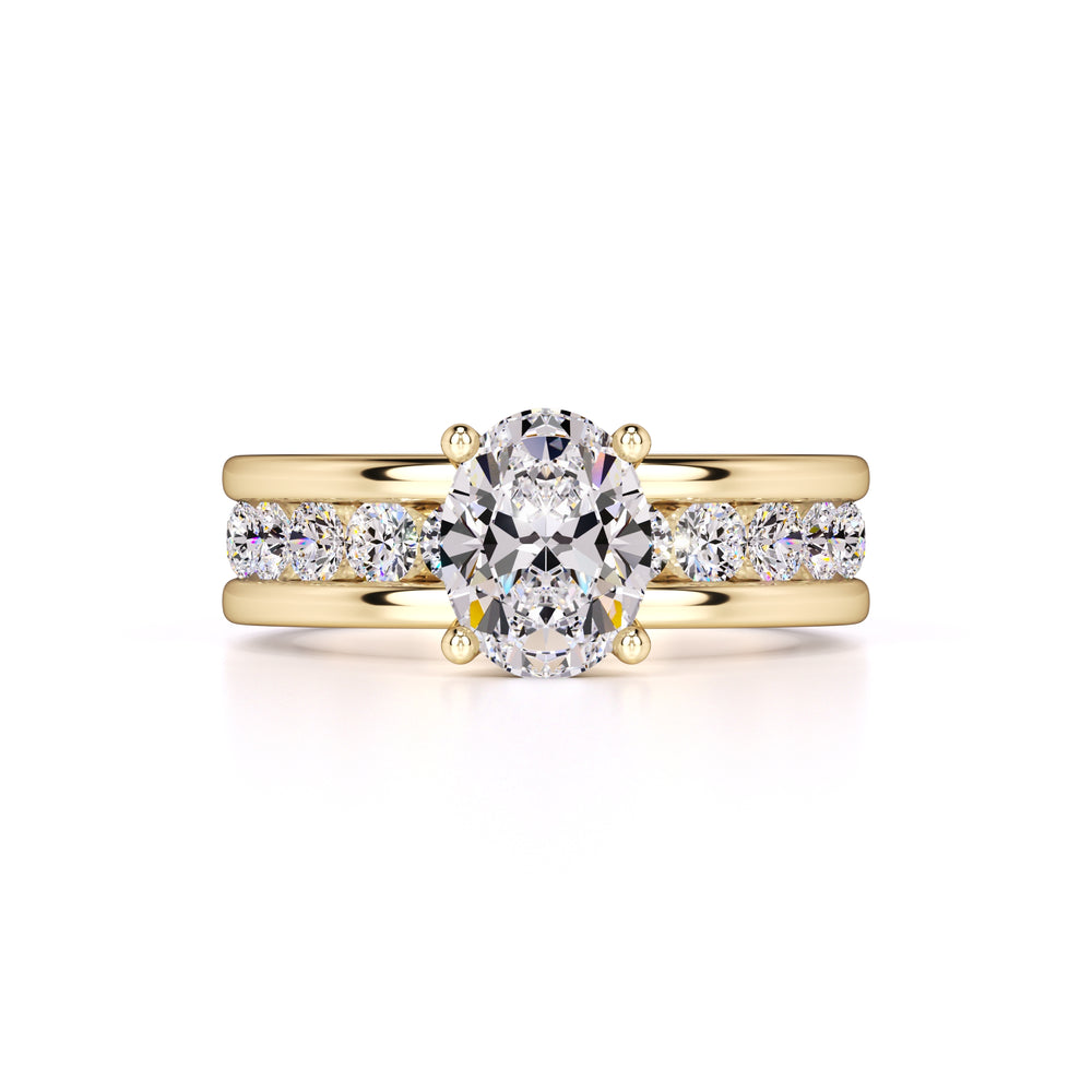 Aubrey Moissanite & Lab Grown Diamond Ring | Yellow Gold | 1