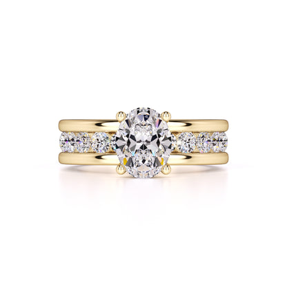 Aubrey Moissanite & Lab Grown Diamond Ring | Yellow Gold | 1