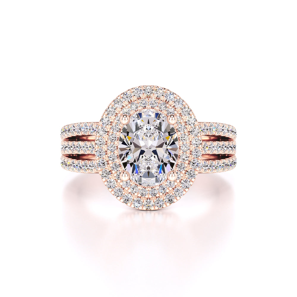 Delilah Moissanite & Lab Grown Diamond Ring | Rose Gold | 1
