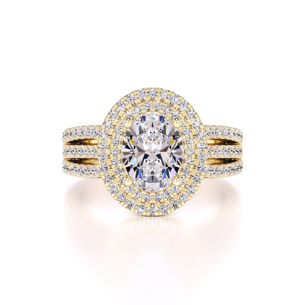 Delilah Moissanite & Lab Grown Diamond Ring | Yellow Gold | 1