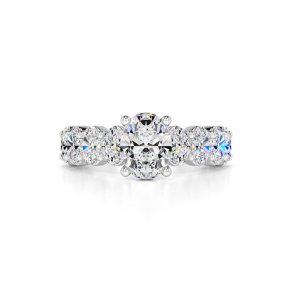 Kaitlyn Moissanite & Lab Grown Diamond Ring | White Gold | 1