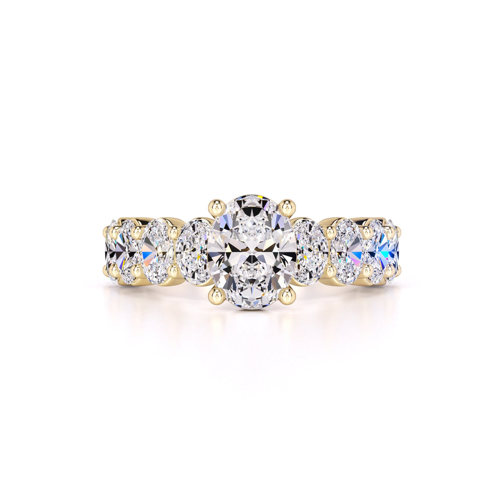 Kaitlyn Moissanite & Lab Grown Diamond Ring | Yellow Gold | 1