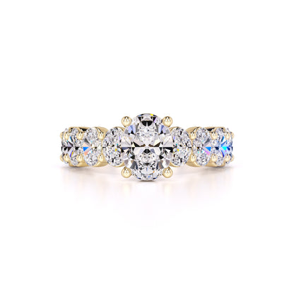 Kaitlyn Moissanite & Lab Grown Diamond Ring | Yellow Gold | 1