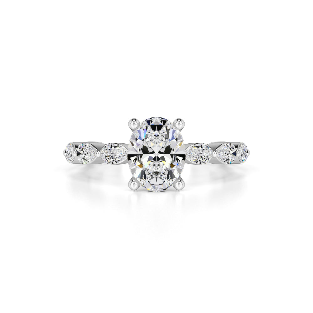 Landon Moissanite & Lab Grown Diamond Ring | White Gold | 1