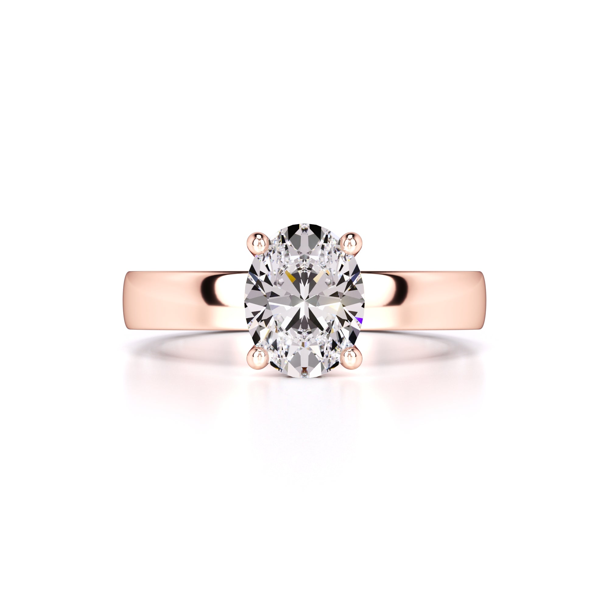 Molly Moissanite & Lab Grown Diamond Ring | Rose Gold | 1