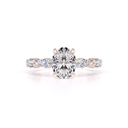 Anastasia Moissanite & Lab Grown Diamond Ring | Rose Gold | 1
