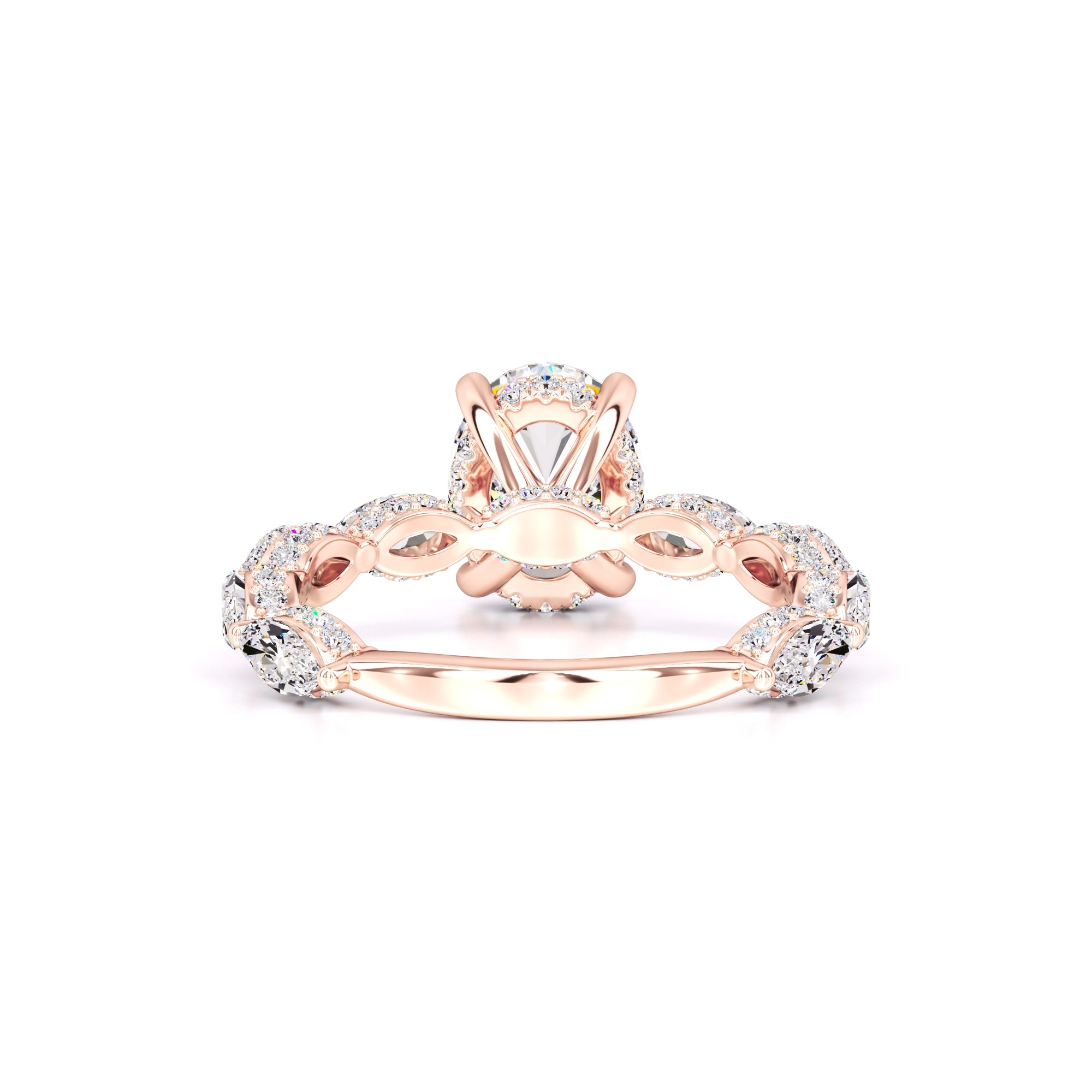 Anastasia Moissanite & Lab Grown Diamond Ring | Rose Gold | 3