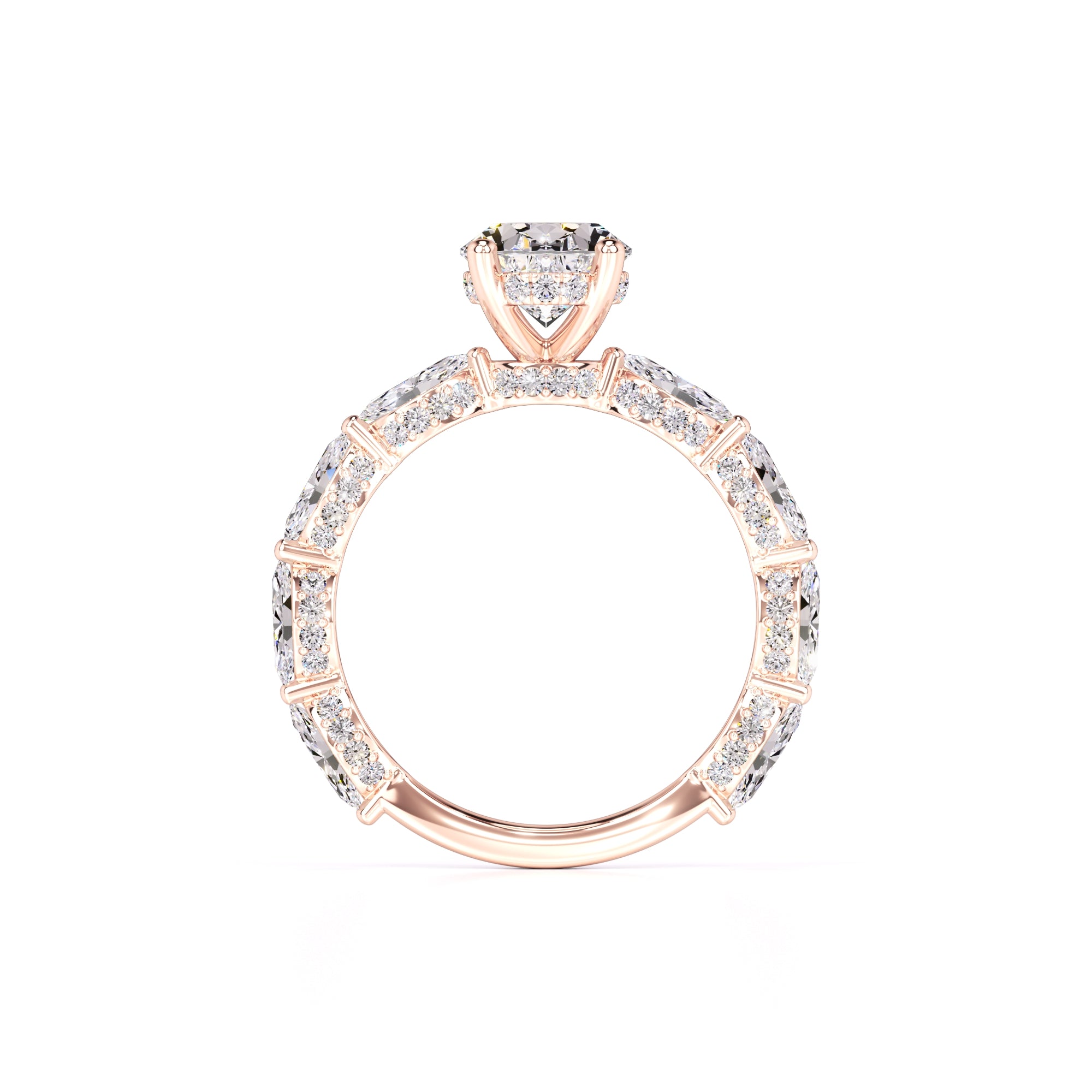 Anastasia Moissanite & Lab Grown Diamond Ring | Rose Gold | 4