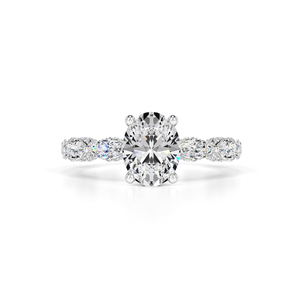 Anastasia Moissanite & Lab Grown Diamond Ring | White Gold | 1