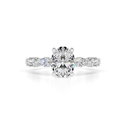 Anastasia Moissanite & Lab Grown Diamond Ring | White Gold | 1