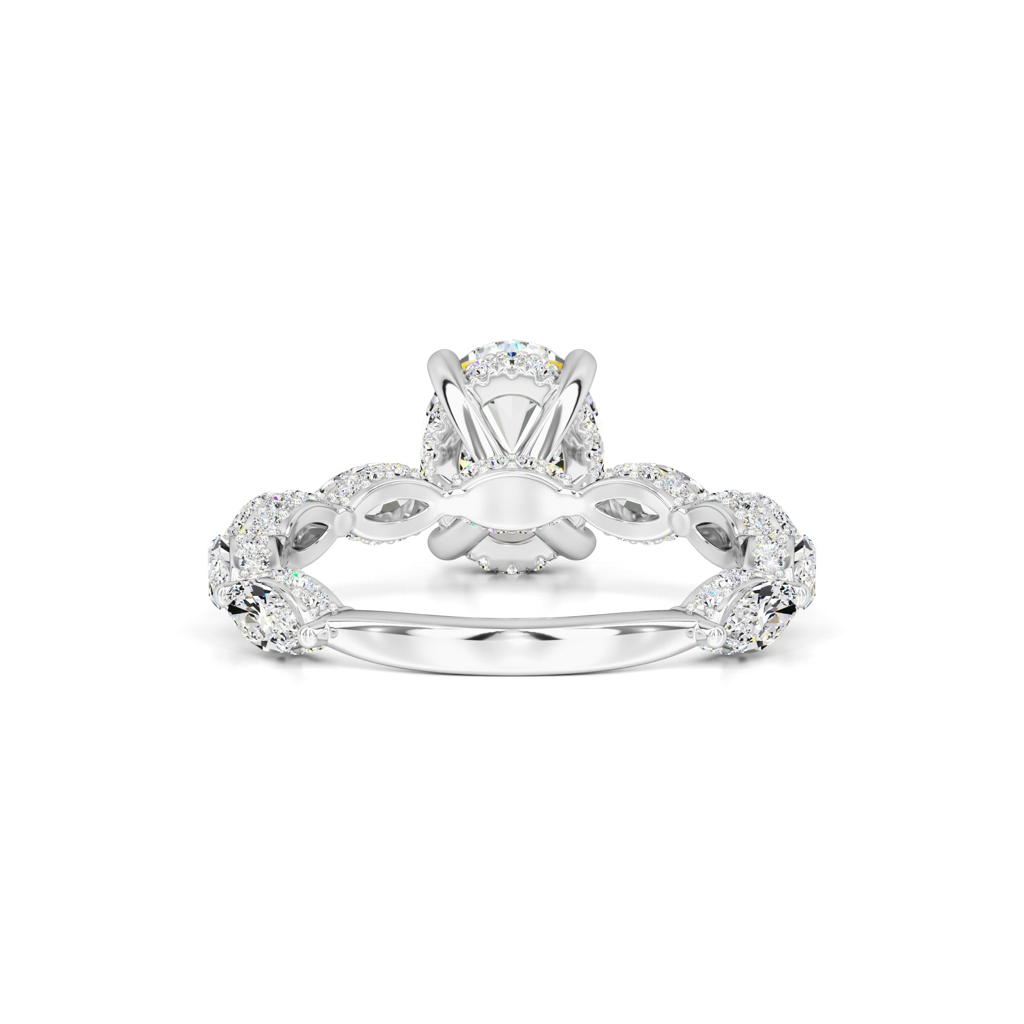 Anastasia Moissanite & Lab Grown Diamond Ring | White Gold | 3