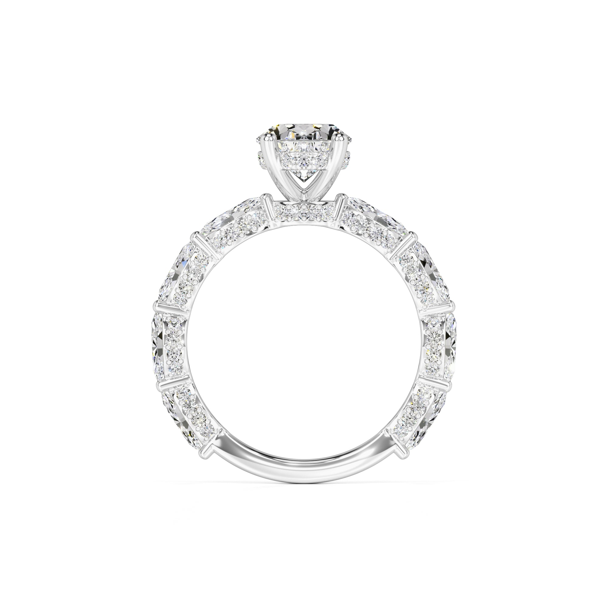 Anastasia Moissanite & Lab Grown Diamond Ring | White Gold | 4