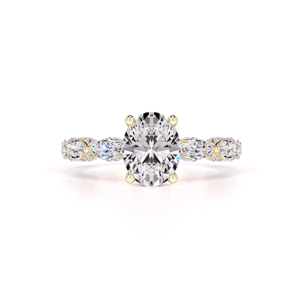 Anastasia Moissanite & Lab Grown Diamond Ring | Yellow Gold | 1