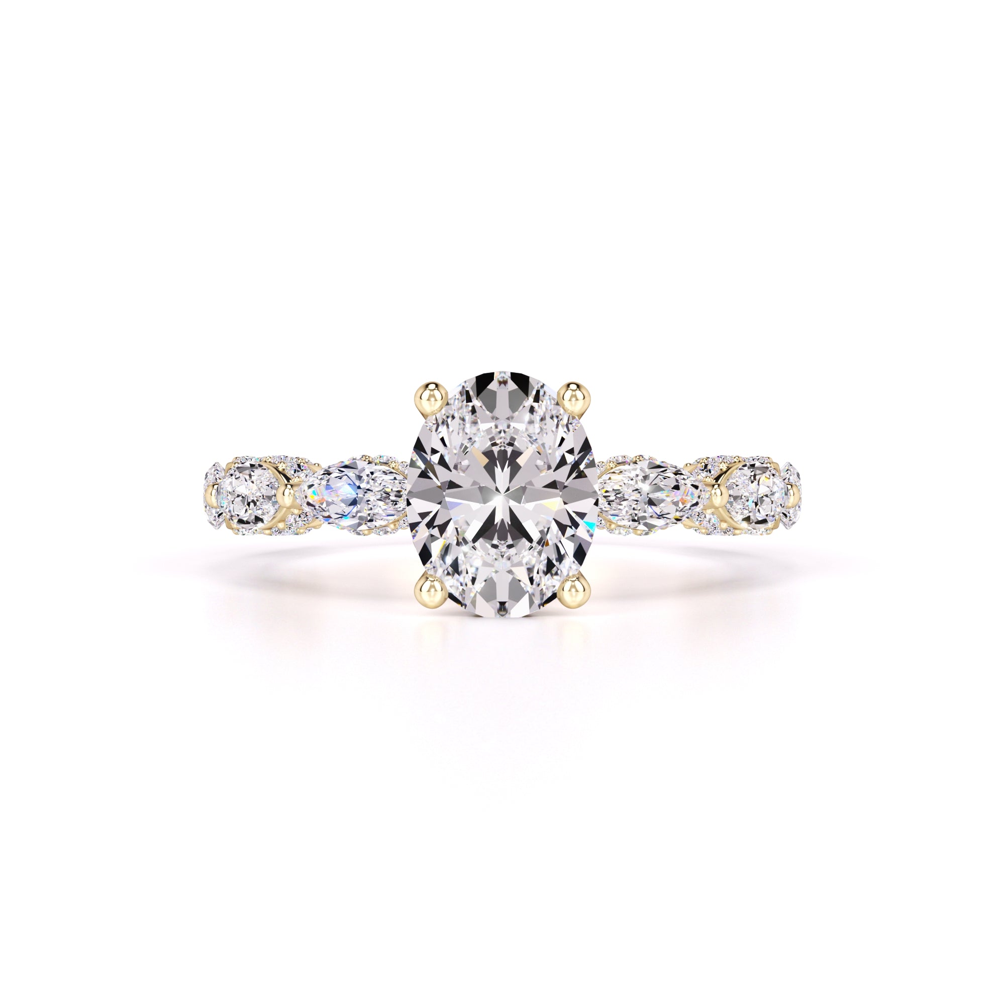 Anastasia Moissanite & Lab Grown Diamond Ring | Yellow Gold | 1