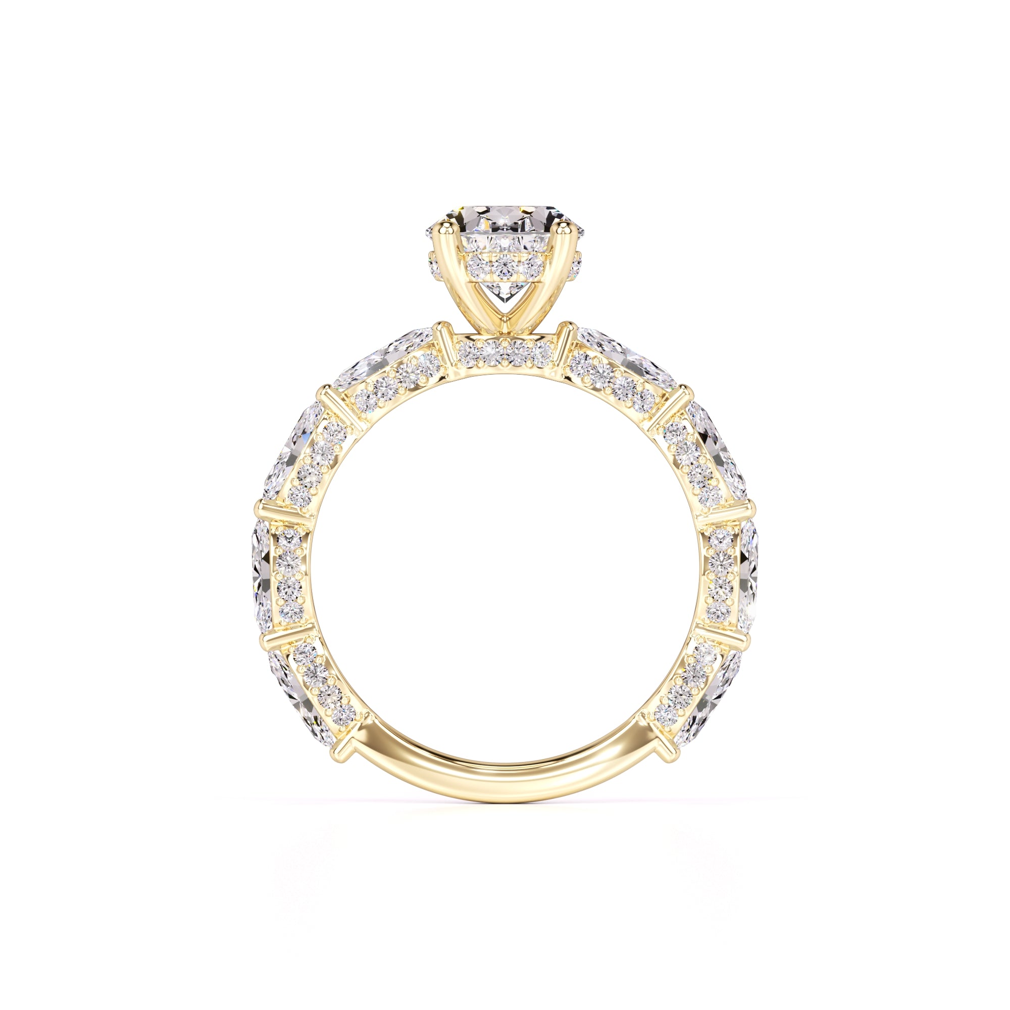 Anastasia Moissanite & Lab Grown Diamond Ring | Yellow Gold | 4