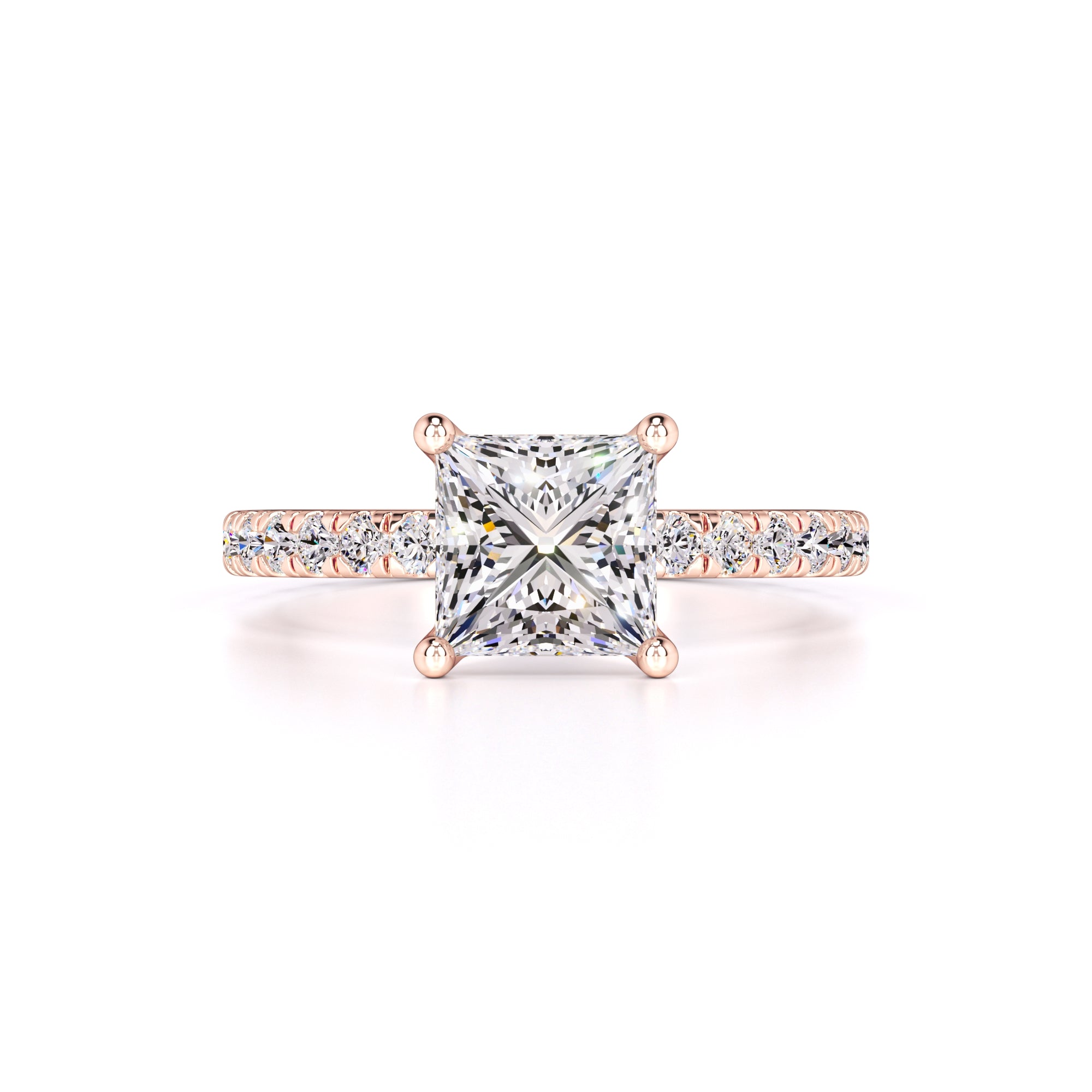 Vivian Moissanite & Lab Grown Diamond Ring | Rose Gold | 1