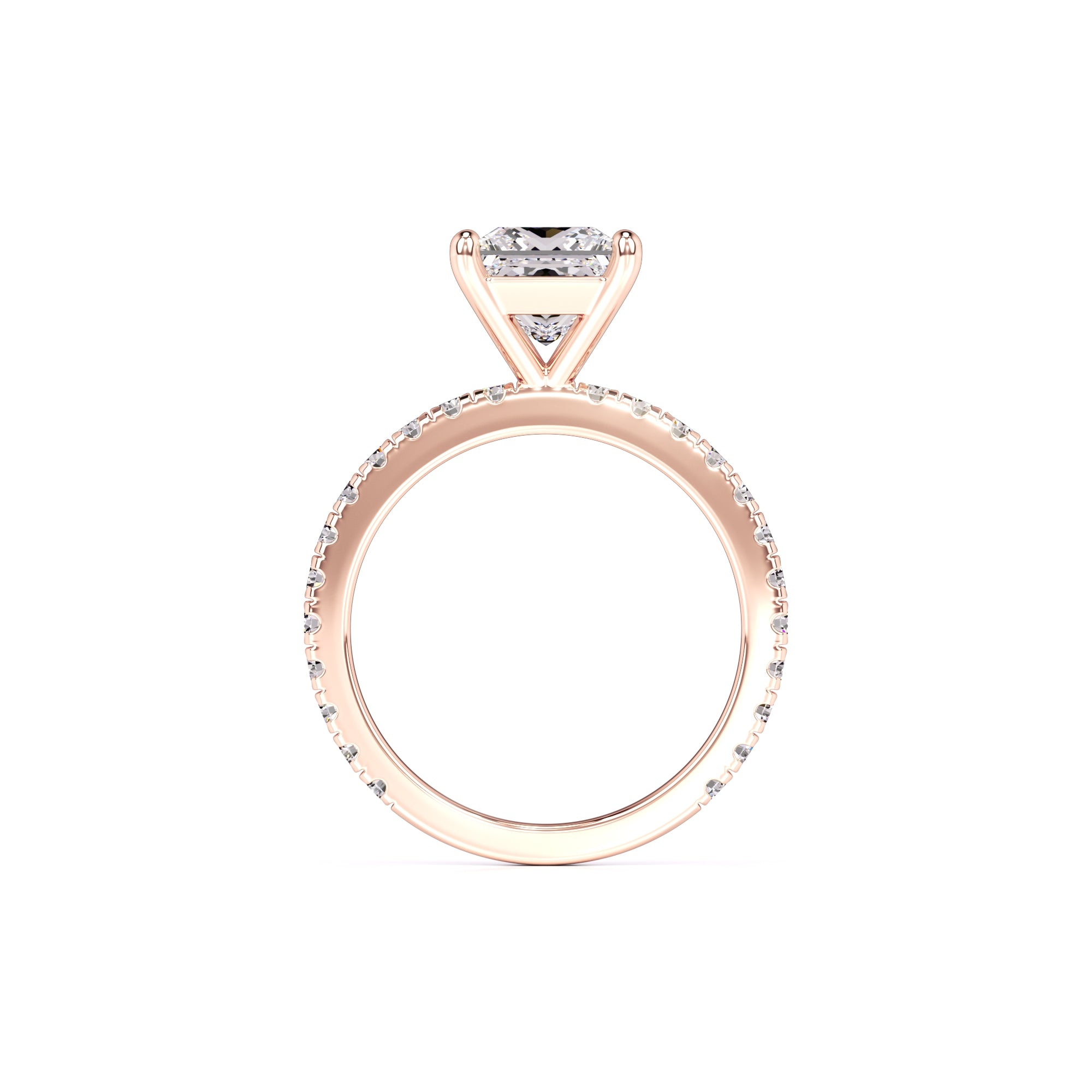 Vivian Moissanite & Lab Grown Diamond Ring | Rose Gold | 4