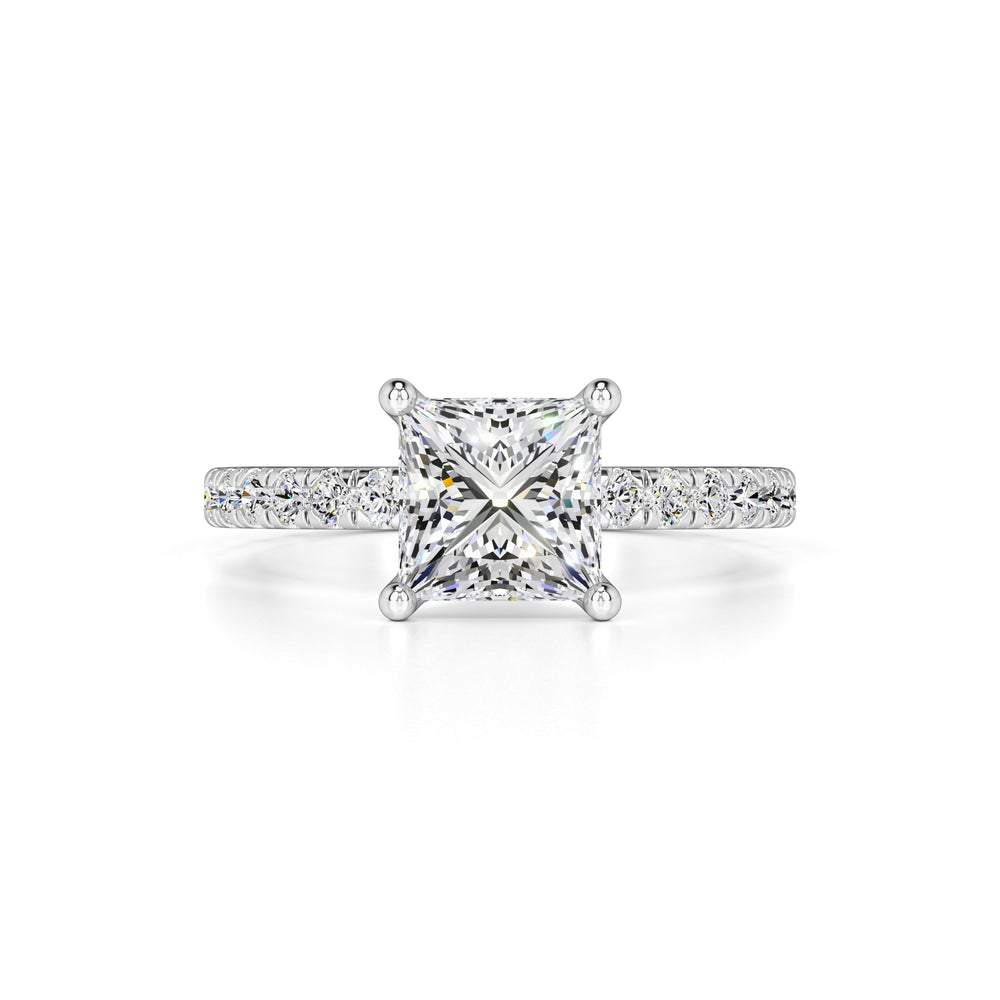 Vivian Moissanite & Lab Grown Diamond Ring | White Gold | 1