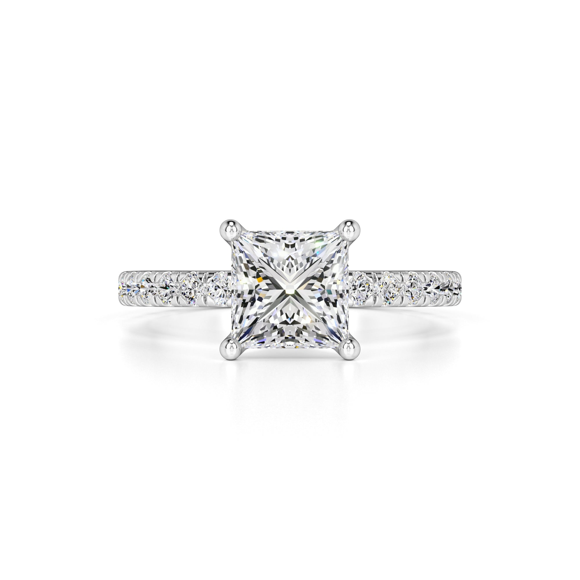 Vivian Moissanite & Lab Grown Diamond Ring | White Gold | 1