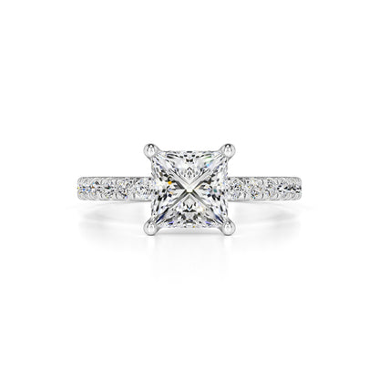 Vivian Moissanite & Lab Grown Diamond Ring | White Gold | 1