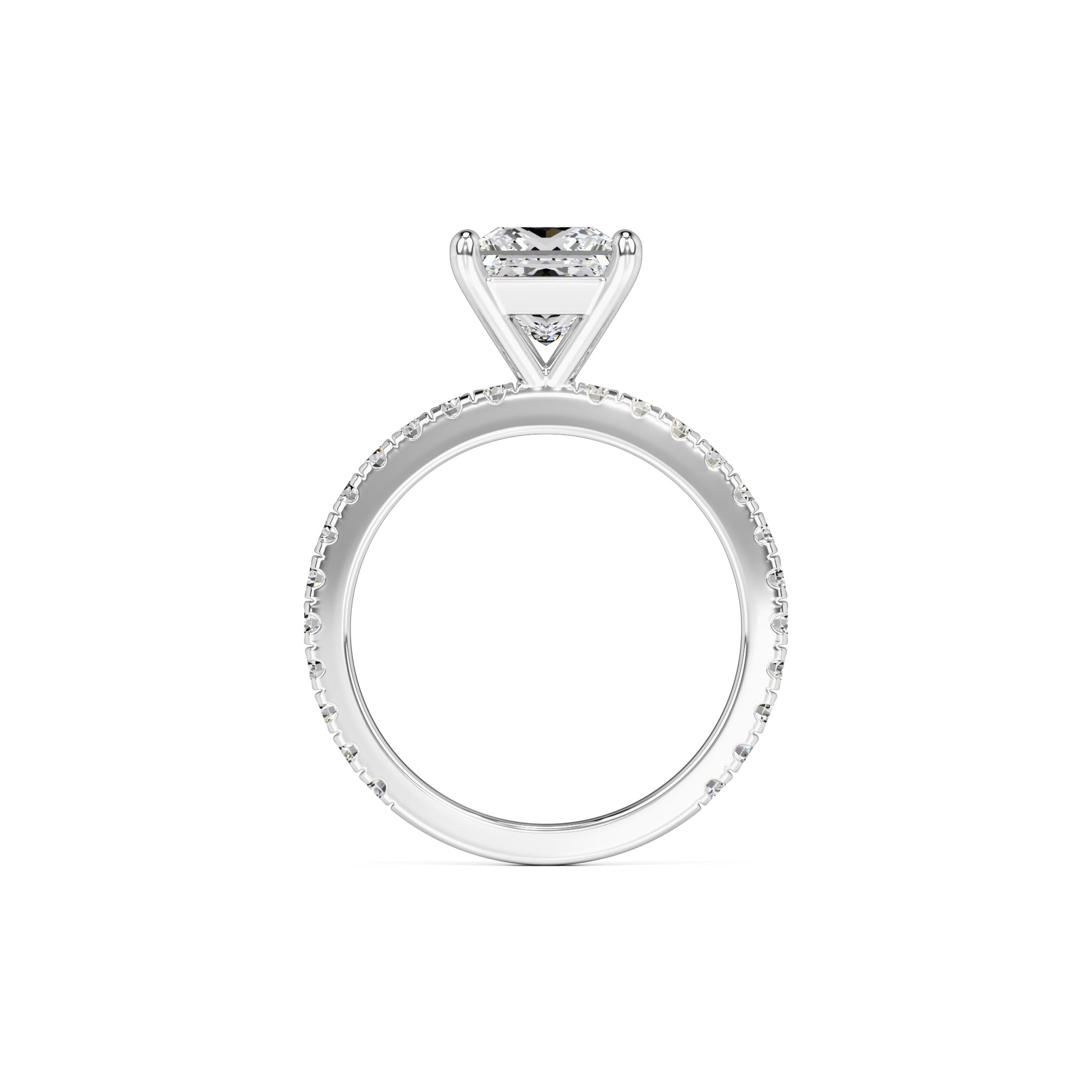 Vivian Moissanite & Lab Grown Diamond Ring | White Gold | 4