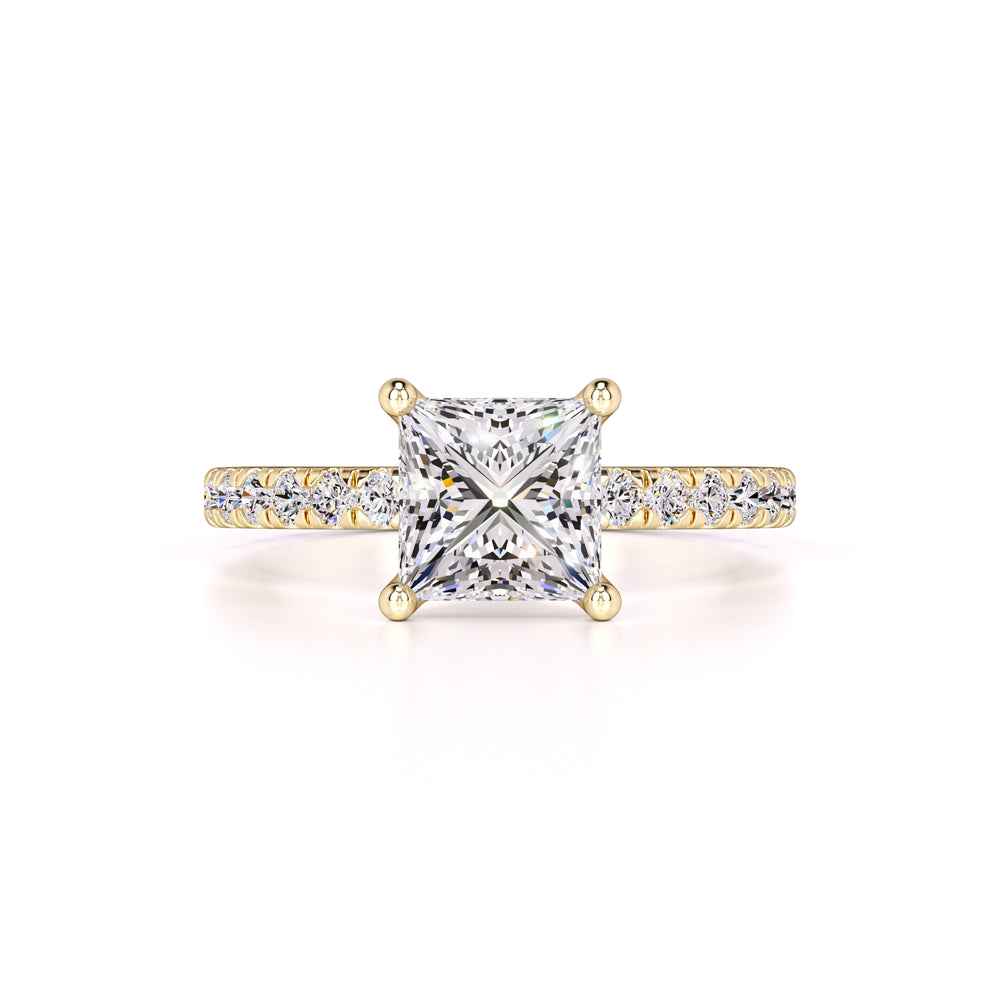 Vivian Moissanite & Lab Grown Diamond Ring | Yellow Gold | 1