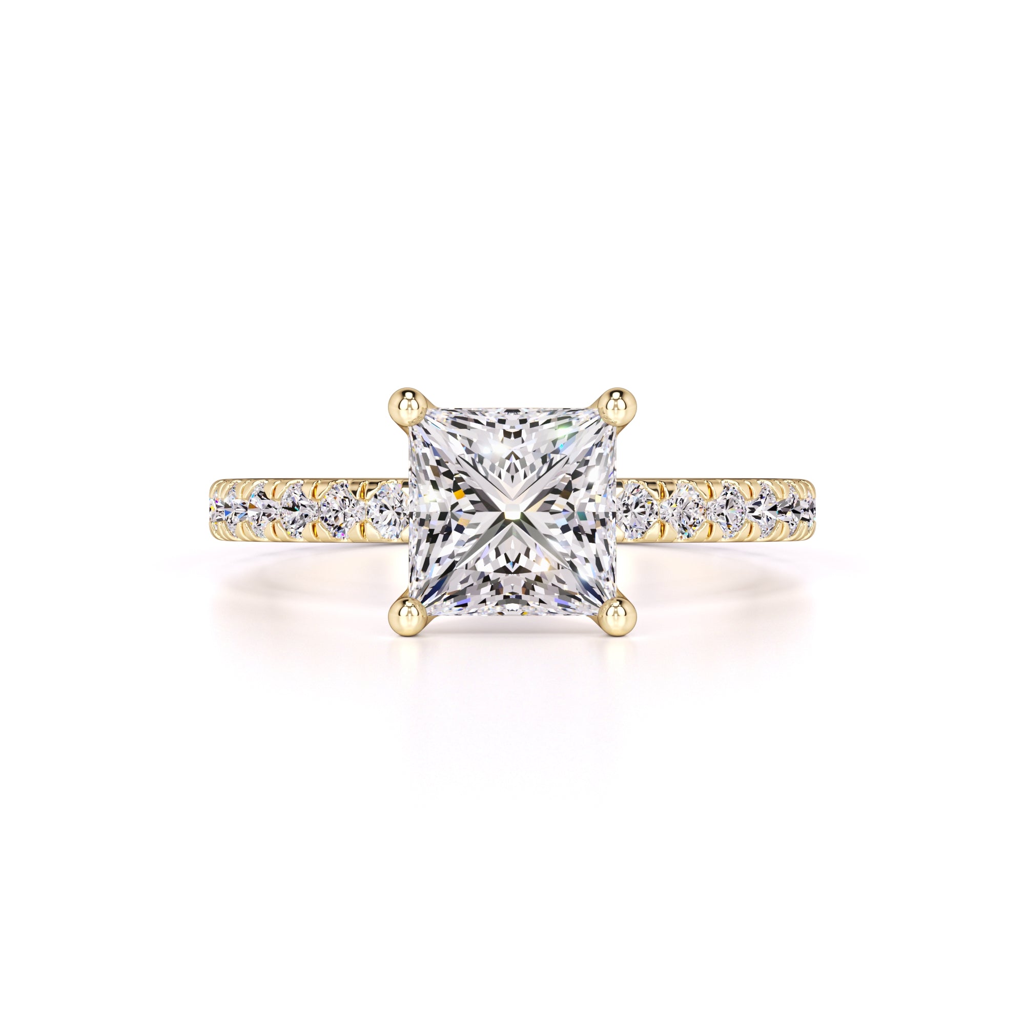 Vivian Moissanite & Lab Grown Diamond Ring | Yellow Gold | 1